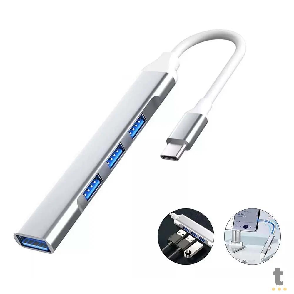 Hub Usb Tipo C 2 Portas Usb 2.0 + 1 Porta Usb 3.0 + 2 Portas Usb-C Truedata